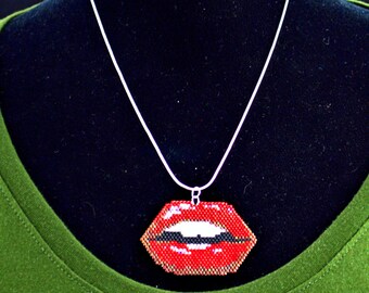Beaded Lips Necklace