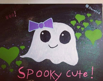 Cute ghost girl painting