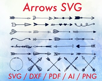 Boho arrows clipart / Tribal arrow vector / Crossed arrows / Boho arrow clipart / Arrow vector / Tribal arrows svg
