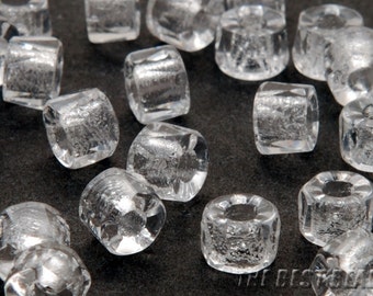 30pcs Clear Roller Fire Polished Czech Beads 6mm