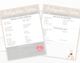 emergency contacts for babysitter