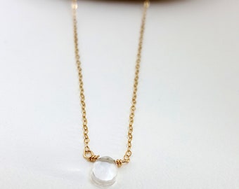 Crystal Quartz April Birthstone Necklace
