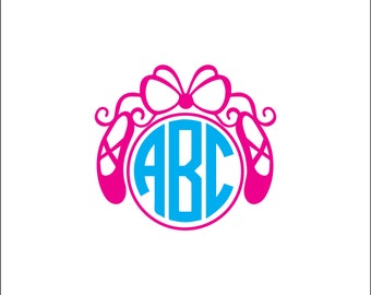 Ballet monogram digital download, unique dance svg, dxf, eps, ai, png, ballerina, instant download, cute monogram, mono, monogram frame