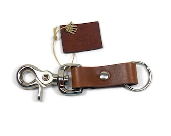 Leather key ring, key ring, key fob, key chain, light brown key ring, key ring with trigger snap, leather key chain, Easter gift