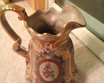 Reproduction gorgeous ornate vintage decorative pitcher