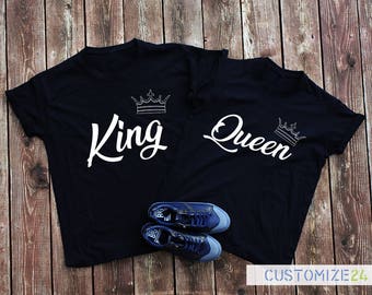 King Queen t-shirt queen crown king crown king and queen t-shirts set couple cute couple gift king and queen crown couple shirts set