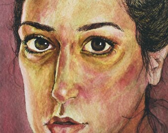 Self Portrait, Laura, Original ink on paper