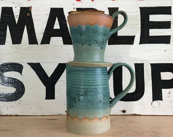 Teal Coffee Pour Over | Coffee Dripper | Handmade Ceramic | Pourover