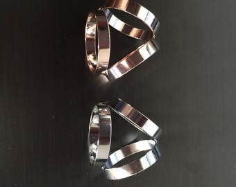 Pinkerly Trio triple three scarf ring gold and silver