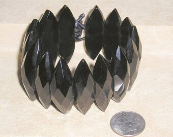 Antique 1890's Victorian Vulcanite Stretch Bracelet Vintage Jewelry 995
