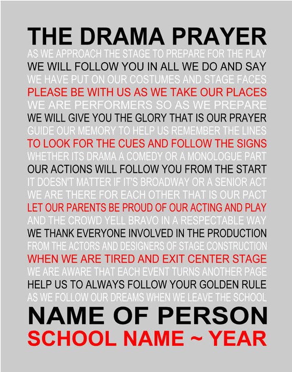 Drama Prayer Theater Prayer Prayer for Actors and Actresses