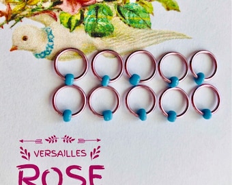 knitting, stitch markers, ring markers, ringos, stitch markers , galentines gift VERSAILLES ROSE