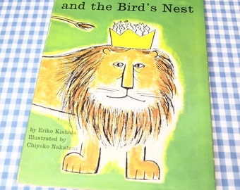 the lion and the bird's nest, vintage 1973 children's book