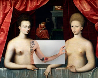 Collage Estrées Gabrielle and her sister