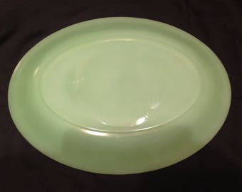 Anchor Hocking Fire King Jade-ite Glassware Oval Platter.
