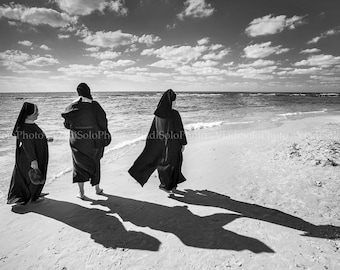 Nuns on the Beach Photography Sea Photography Three Nuns Print Home Decor Fine Art Photography