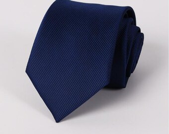 Navy Striped Ties.Mens Silk Tie.Navy Wedding Ties.