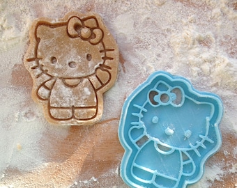 Kitty cookie cutter. Cat cookie stamp.
