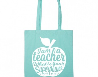 Teacher tote bag MINT | Teacher gift idea | Teacher bag appreciation gift | Gift for teacher | National teacher day | Shopping tote bag