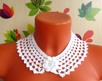 Воротничок крючком Чешуйки Crochet collar