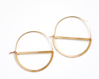 Half Moon Hoop Earrings | Half Circle Earrings | Delicate Earrings | Gold Hoops | Hoop Earrings | Minimal Jewelry | Minimalist Earrings