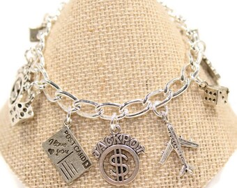 Love to Gamble Bracelet Las Vegas Bracelet Gambling Casino Jewelry Bachelorette Party Gift Casino Gift Love to Gamble Gift