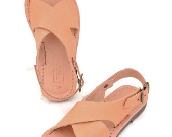 Handmade Roman children leather Sandals from Greece