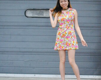 Floral 60's Mini Dress