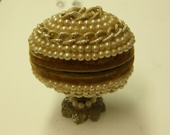 Vintage Egg Shaped Trinket Box