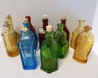 Wheaton Bottles, 11 Total, Muticolored