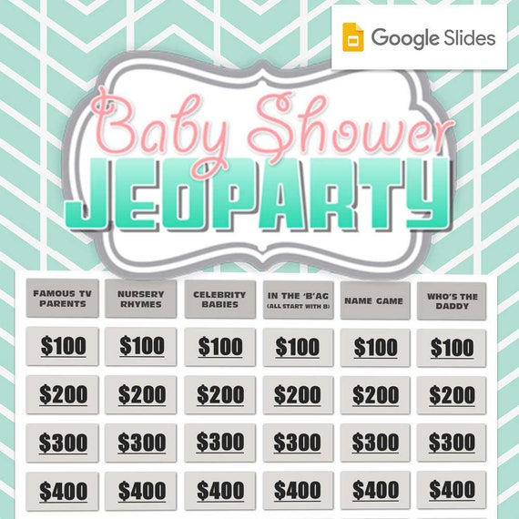 Jeopardy Baby Shower Game Printable