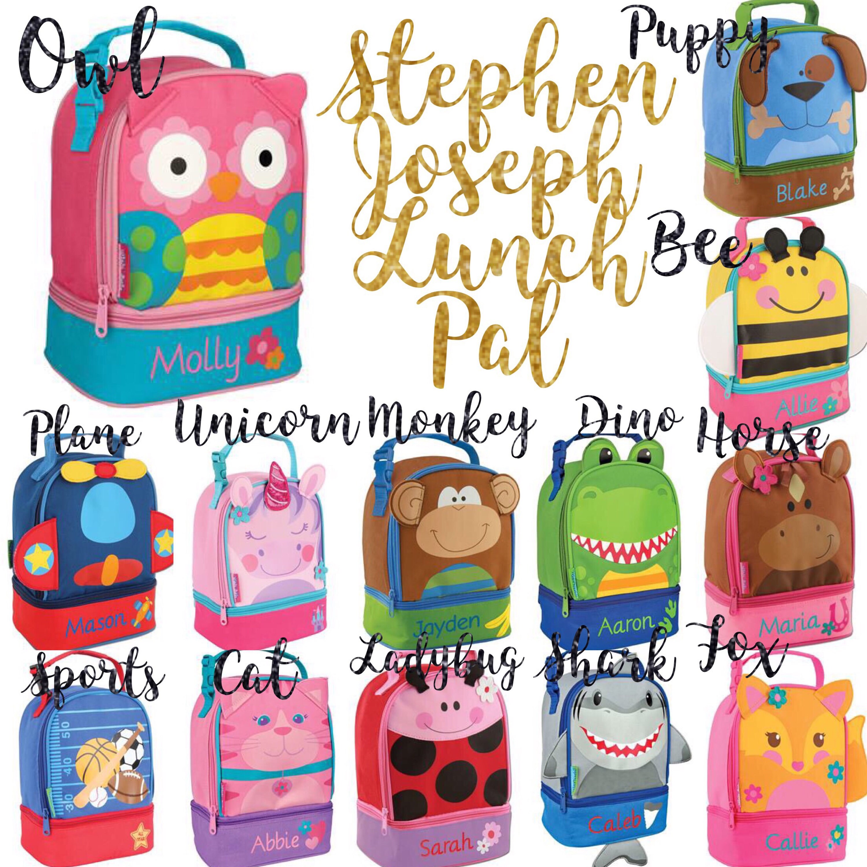 Toddler lunch box / stephen joseph lunch box / personalized