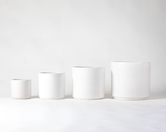 LARGE Cylinder | Mid Century Modern Planter | 8in & 10 in Ceramic Pot * POT ONLY