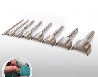 Craftool Strap End Punches DIY Leathercraft Half Round Cutting Chamfering Tools