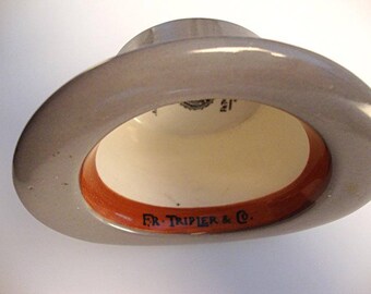 Unusual China Advertising Hat: Fr. Trippler & Co. - fashion manufacturer, Madison Avenue, New York City - fine vintage condition