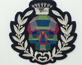 Champion skull iron on patch