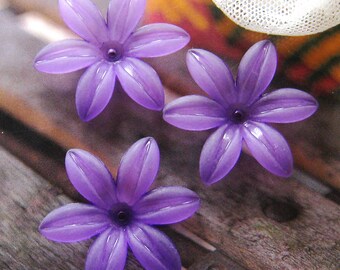 6 pcs 35mm Large Frosted Garden Petunia flower beads (FL033-D)