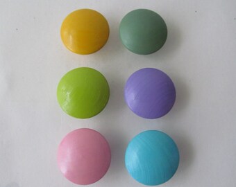 Hand painted wooden drawer/dresser/cabinet knobs - Set of 6