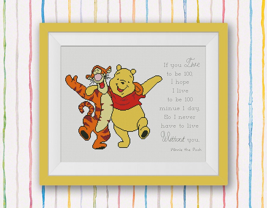 BOGO FREE Winnie the Pooh Cross Stitch Pattern Quote If