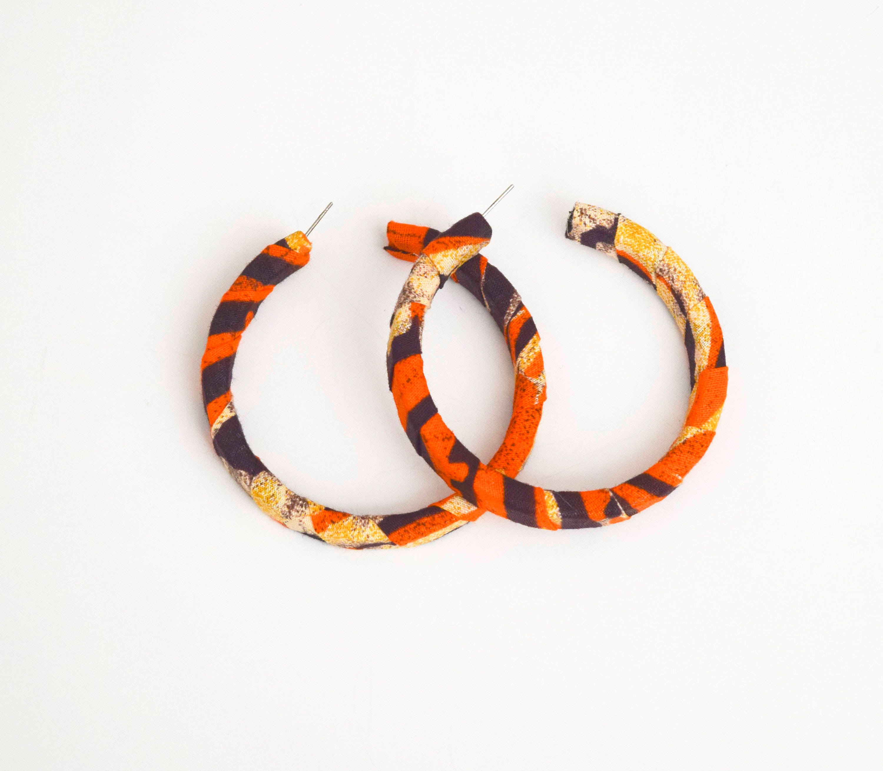 African Fabric Hoop Earrings Fabric Hoop Earrings Ankara