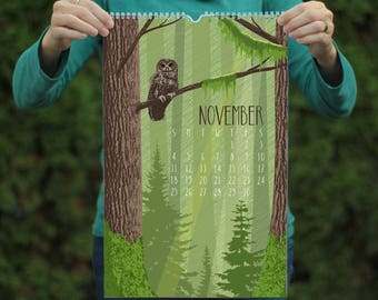2018 Wall Calendar / Wildlife Calendar / 11x17 Calendar