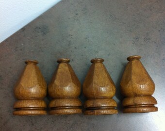 Vintage Finials - Faux Wood - Furniture Accent - 4 Spindals - Reno Project