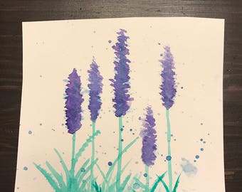 Small watercolor flower painting - original