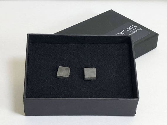Concrete stud earrings Concrete jewelry darkgray anthrazit gift for women handmade jewelry
