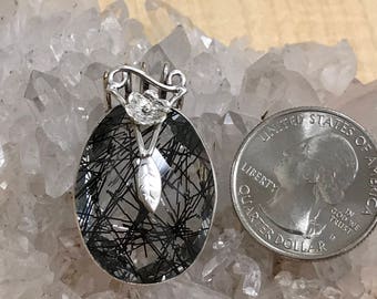 Black Rutilated Quartz Pendant Necklace