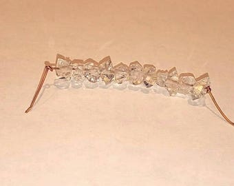 Herkimer, double terminated crystals. Lot 6. Approximately 10mm. 24 gauge hole