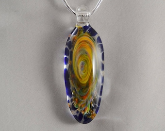 Hand Blown Glass Pendant Necklace - Lampwork Glass Jewelry - Handblown Boro Pendant