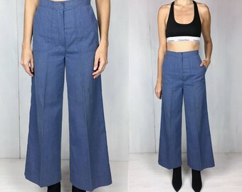 1970s High Waist Wide Leg Pant / Jeans