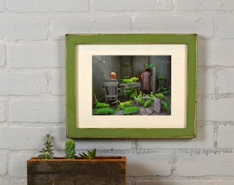 8.5 x 11 Picture Frame in 1x1 Flat Style with Super Vintage Guacamole Green Finish - IN STOCK Same Day Shipping - 8.5x11 inch Picture Frame