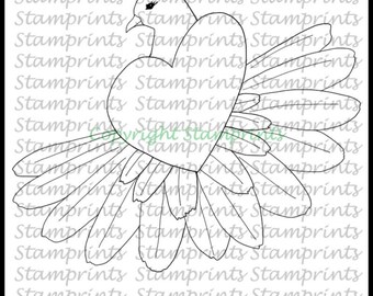 Heart Dove (TLS-1719) Digital Stamp. Cardmaking.Scrapbooking.MixedMedia.